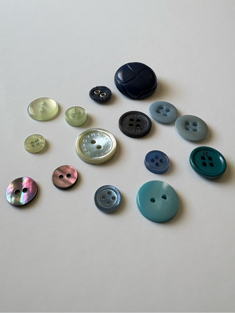 Luxury Designer Vintage Replacement Button Assortment Round M MISSONI Blue Green